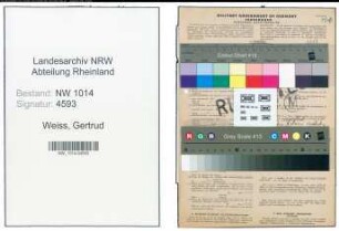 Entnazifizierung Gertrud Weiss , geb. 27.08.1896 ()