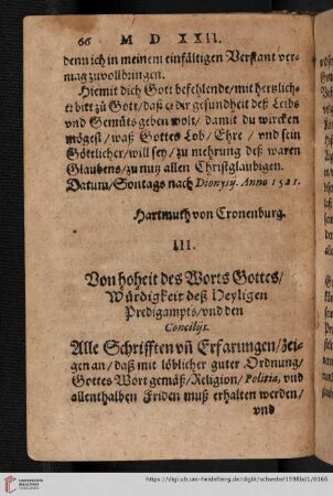 Von Hoheit des Worts Gottes, Würdigkeit des Heyligen Predigampts, und den Conciliis