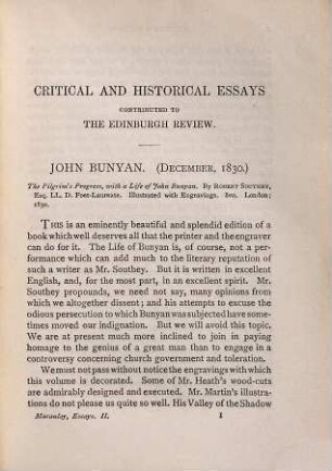 Critical and historical essays, contributed to the Edinburgh Review : in five volumes, 2[,1]