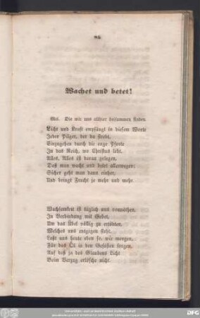 Wachet und betet!