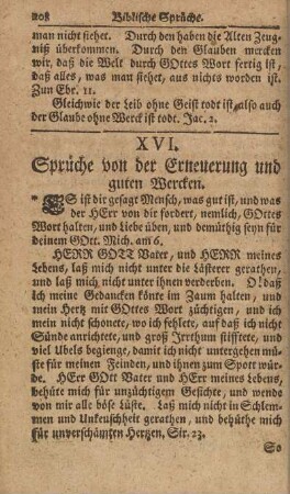 XVI. Sprüche von der Erneuerung und guten Wercken