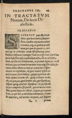 In Tractatum Nonum, De locis Dialecticis.