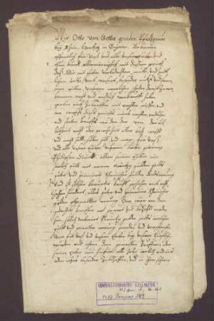 Pfalzgraf Otto von Mosbach stellt einen Gültbrief für für Philipp Sinolt aus.