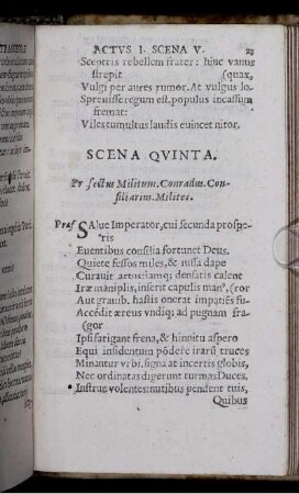 Scena Quinta. Praefectus Militum. Conradus. Consiliarius. Milites