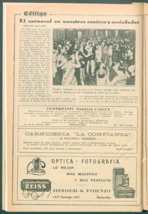 El carnaval en nuestros centros y sociedades