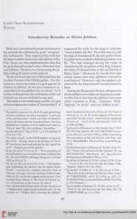Introductory Remarks on Divine Jubilees