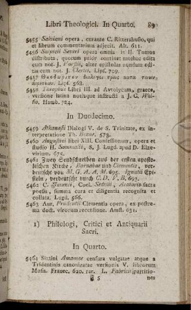Philogi, Critici et Antiquarii Sacri.