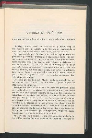 A guisa de prólogo : Algunos juicios sobre el autor y sus cualidades literarias