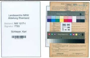Entnazifizierung Karl Schlieper , geb. 07.04.1903 (Betriebsleiter)