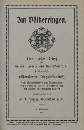 Bändchen 8: Im Völkerringen