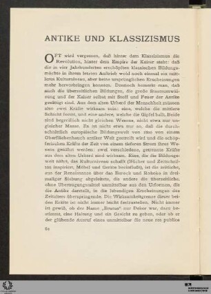 Antike und Klassizismus