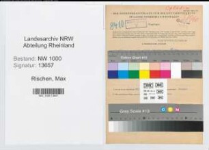 Entnazifizierung Max Rischen, geb. 28.02.1896 (Techniker)