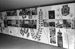 Stuttgart: Landesausstellung, Pavillon des Fremdenverkehrs, Wand mit Bilddarstellungen
