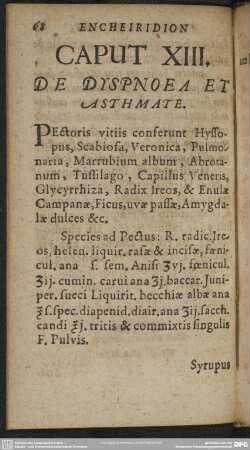 Caput XIII. De Dyspnoea Et Asthmate