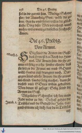 Die 46. Predig. Von Armut.