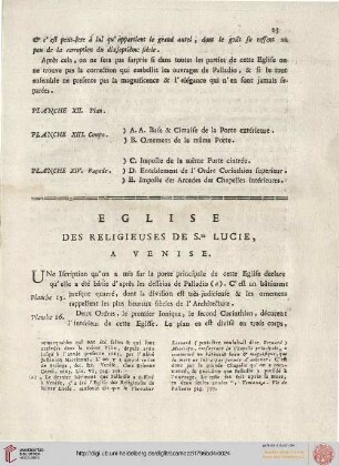 Eglise des religieuses de S.te Lucie, à Venise