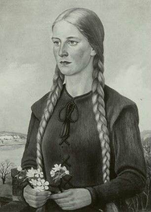 Mädchen mit Blütenzweig