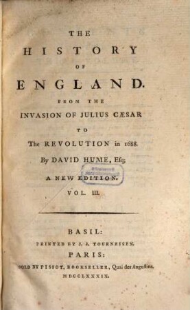 The History Of England : From The Invasion Of Julius Caesar To The Revolution in 1688., 3
