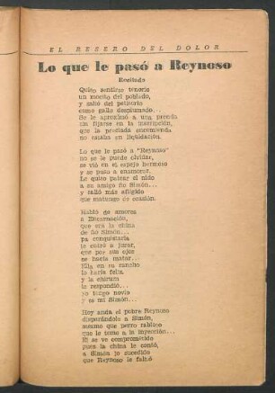 Lo que le pasó a Reynoso : Recitado