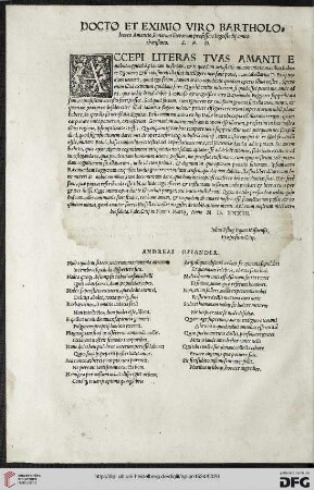 Docto et eximio viro Bartholomeo