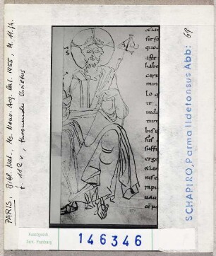 Paris, Bibliothèque Nationale: MS nouv. acq. lat. 1455, fol. 122v, Thronender Christus