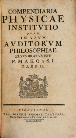 Compendiaria Physicae Institvtio, 2