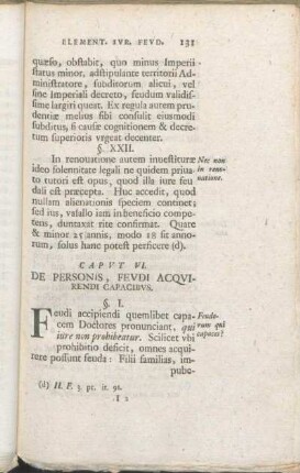 Capvt VI. De Personis, Fevdi Acqvirendi Capacibvs.