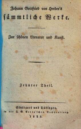 Johann Gottfried von Herder's Schriften zur griechischen Literatur