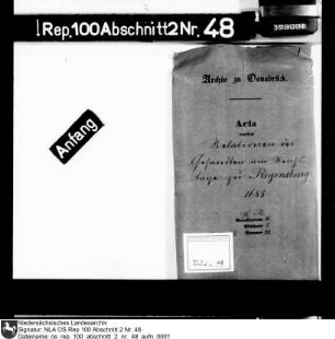 Relationen des Gesandten auf dem Reichstag zu Regensburg