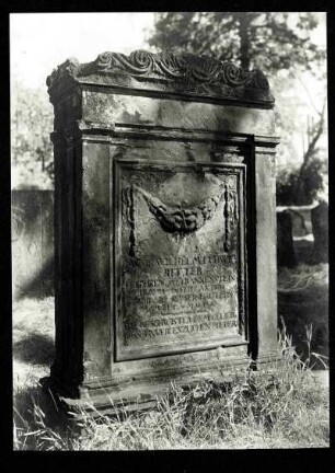 alter Friedhof, Grabstein des Jakob Wilhelm Ludwig Ritter, 1833. 1. Mai 1833