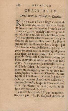 Chapitre IX. De la mort de Benoist de Kienlao