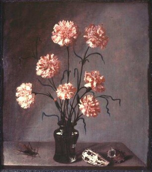 Vase mit roten Nelken