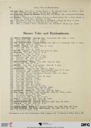 Neuere Taler und Reichsmünzen (Nr. 1895-2108)