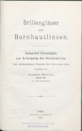 Brillengläser und Hornhautlinsen