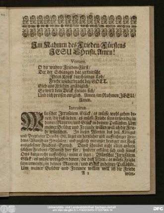 [Friedens-Predigt.]