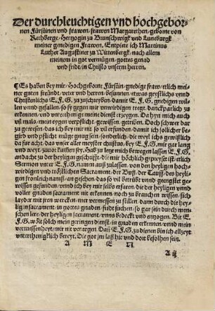 Ein sermon von dem Sacrament der Buß Doctoris Martini Luther Augustiner zu Wittenbergk