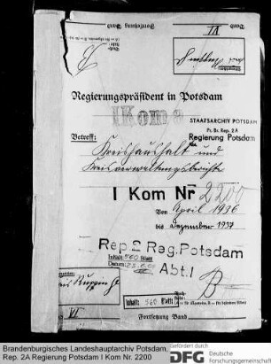 Kreishaushalt, Kreisvermögen und Kreisverwaltungsberichte des Kreises Ruppin