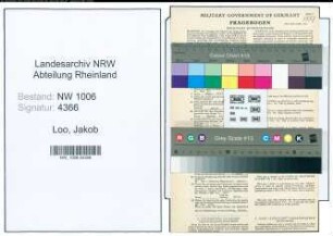 Entnazifizierung Jakob Van De Loo , geb. 01.08.1891 (Landwirt)