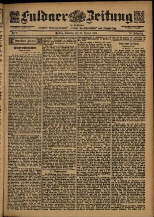 Zweite Ausgabe vom Samstag, den 10. Januar 1903.