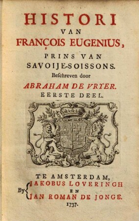 Histori van François Eugenius, prins van Savoije-Soissons, 1