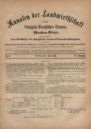 No. 18. Berlin, den 2. Mai 1866. VI. Jahrgang.