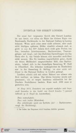 Inventar von Gerrit Lundens