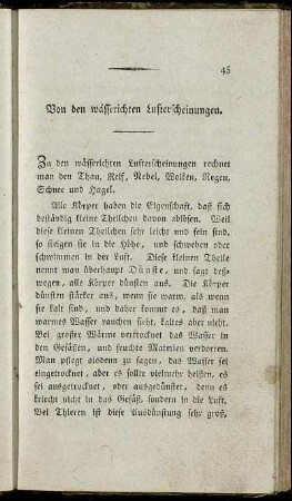 Von den wässerichten Lufterscheinungen.