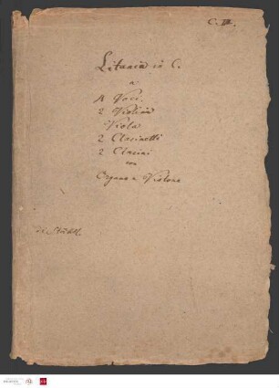 Litania in C. : a 4 voci, 2 violini, viola, 2 clarinetti, 2 clarini : con organo e violone