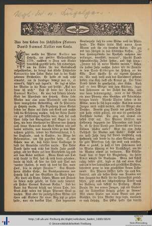 Aus dem Leben des sächsischen Pfarrers David Samuel Roller von Lausa.