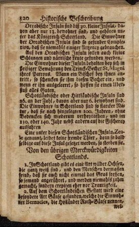 Von den übrigen Merckwürdigkeiten Schottlands.