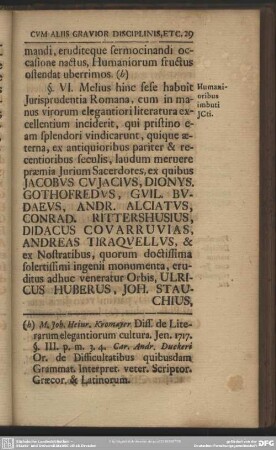 §. VI. Humanioribus imbuti JCti.