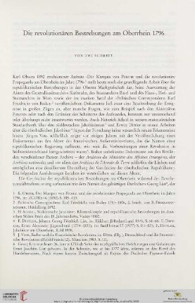 Die revolutionären Bestrebungen am Oberrhein 1796