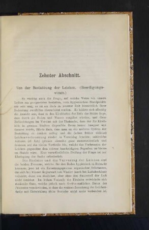 Von der Bestattung der Leichen. (Beerdigungswesen.)