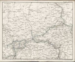 Eisenbahn-Atlas von Deutschland, Belgien, Elsass und dem nördlichsten Theile von Italien : in 15 Specialkarten auf 12 Blättern, nebst einer Uebersichtskarte. 12, Eisenbahnen zwischen Köln, Hannover, Bremen und Cassel